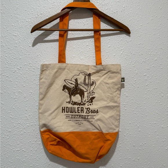 Howler brother bros orange canvas tote bag - Picture 3 of 5